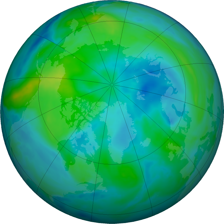 Arctic ozone map for 28 September 2025